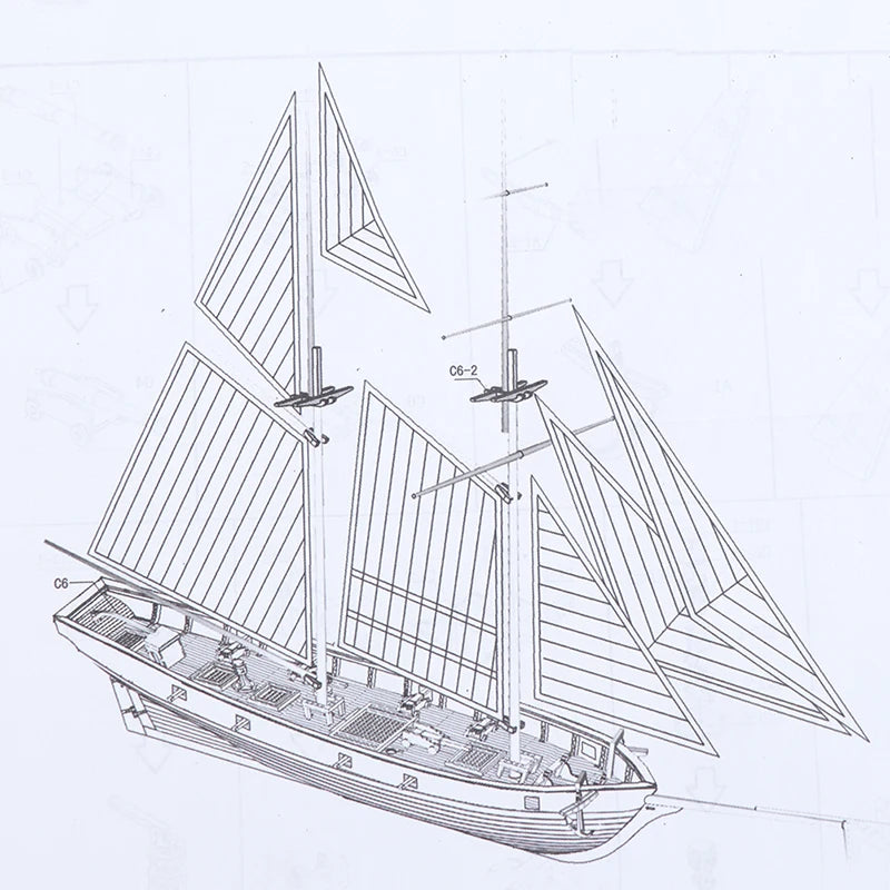 Handmade Wooden Sailboat Ship Kits