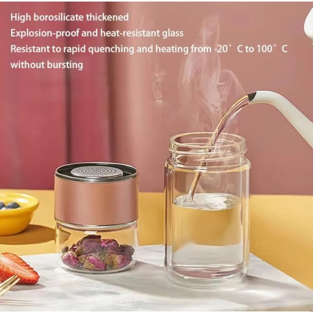 420ML double layer glass Tea Cup