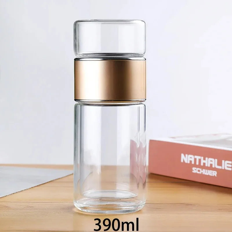 420ML double layer glass Tea Cup